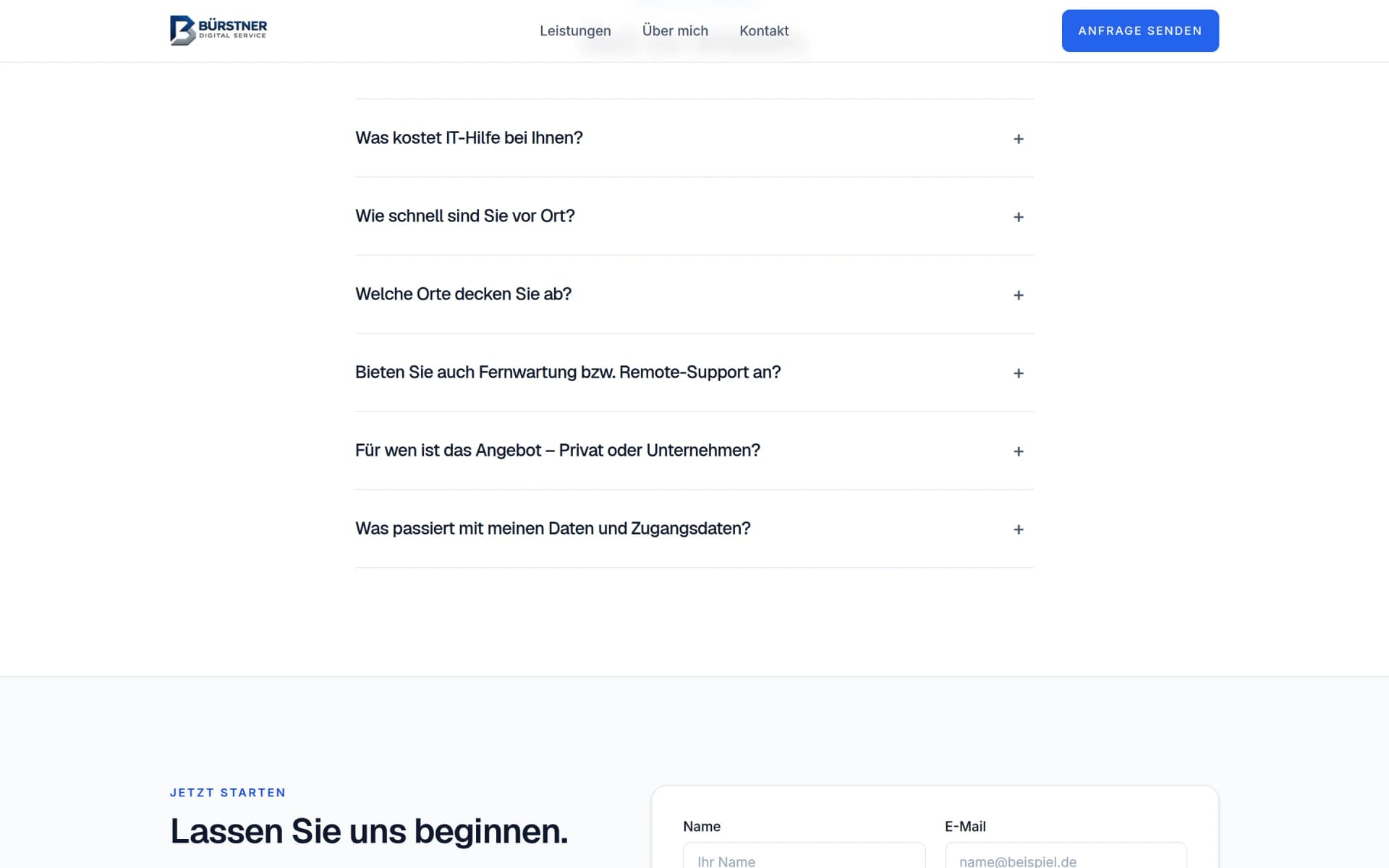 buerstner faq kontakt